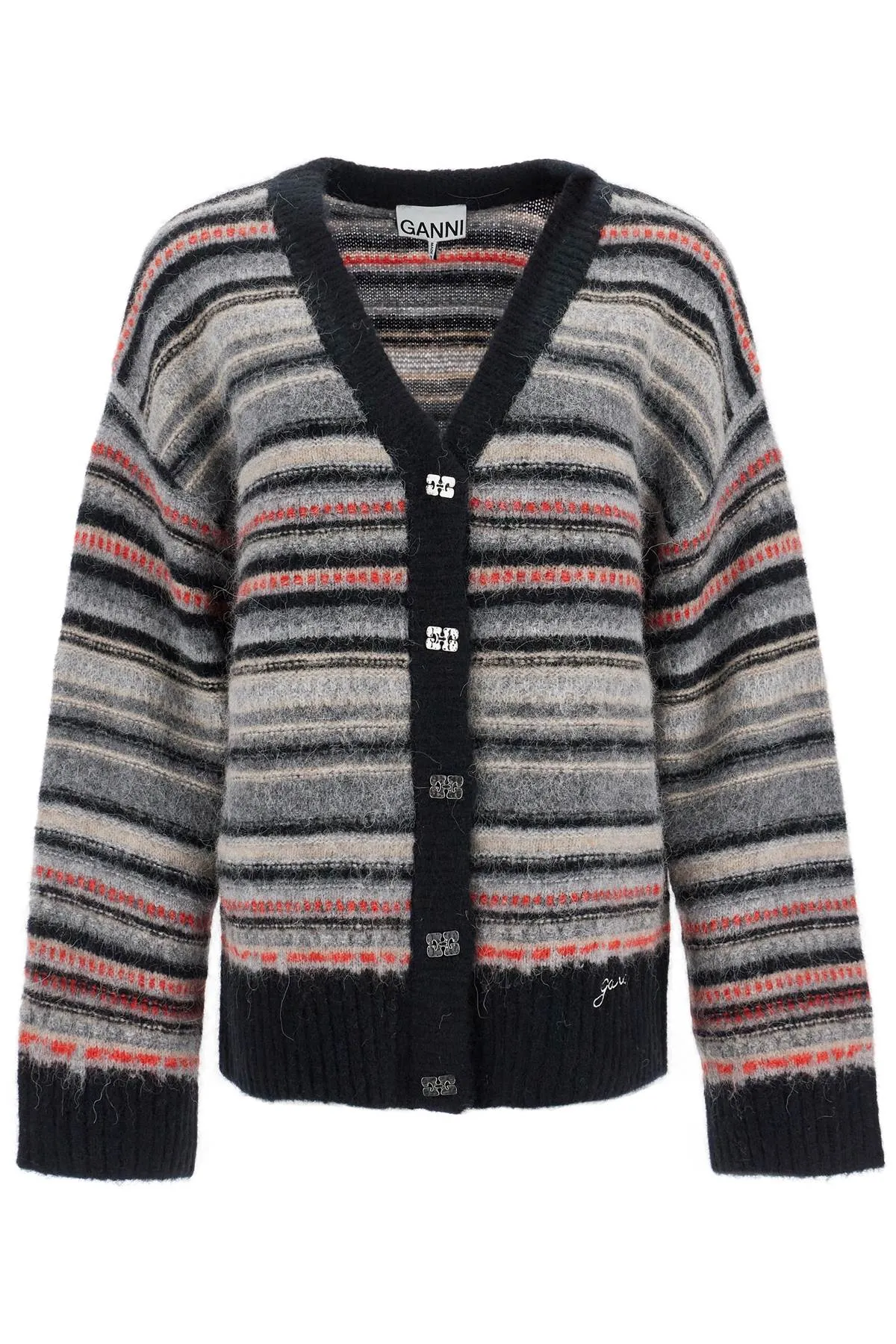 STRIPED BOXY CARDIGAN
