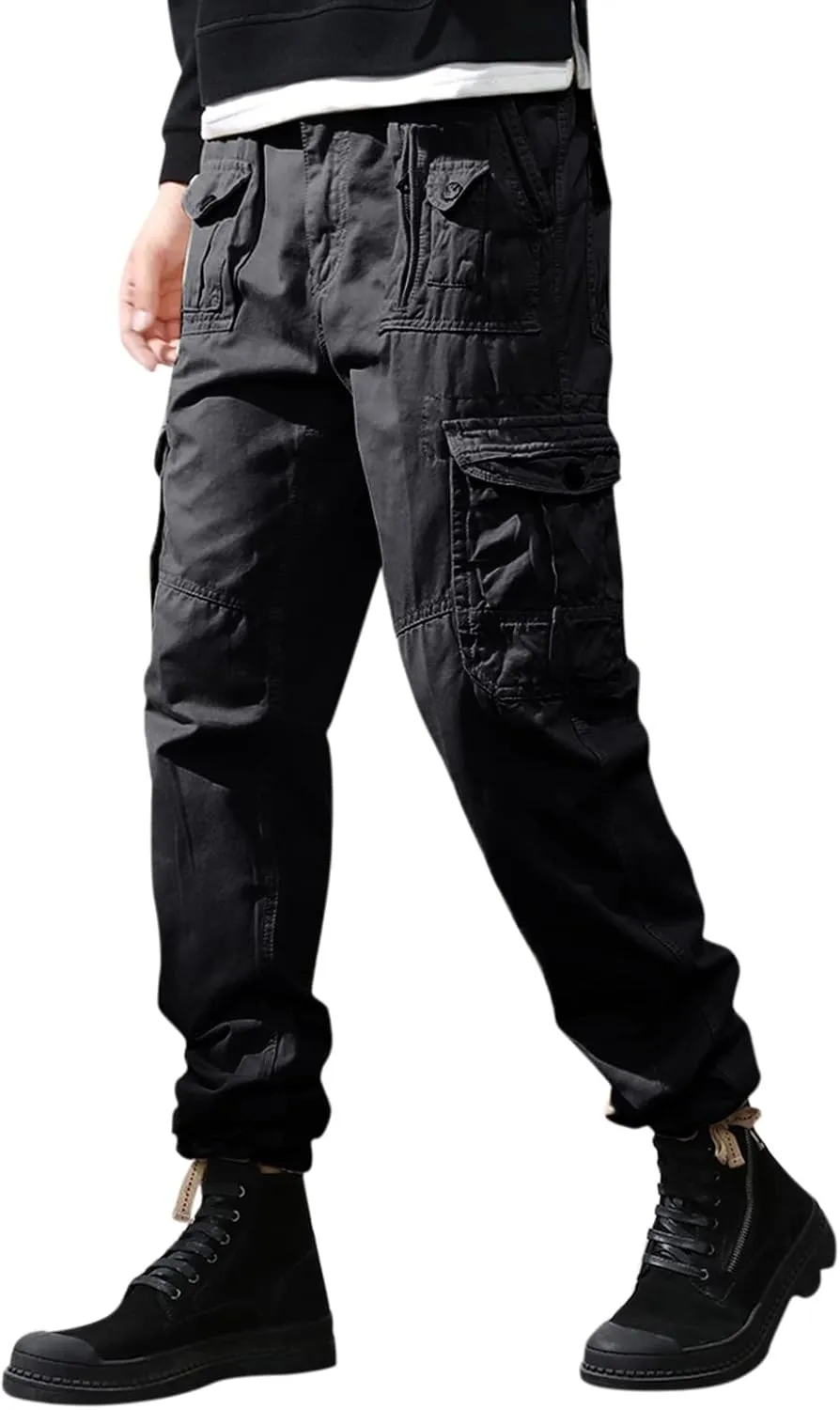 Tactical Pants for Men Stretch Lightweight Cargo Sweatpants Stretch Waistband Workout Joggers Athletic Hiking Pants