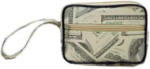 Unisex-Adult Coin Purse With Wristlet, Green, Compact, Faux Leather, Zipper Closure, Holds Credit Cards, Coins, Keys, Adults