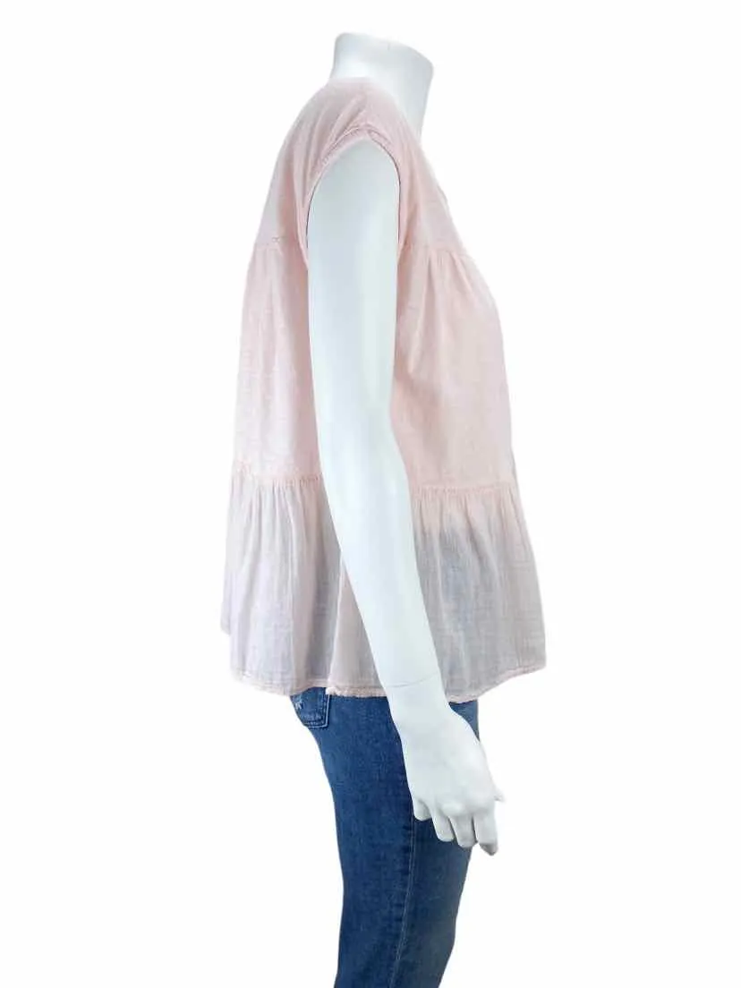 Velvet by Graham & Spencer, Women's Kirby Tiered Top, Pale Pink, Size M