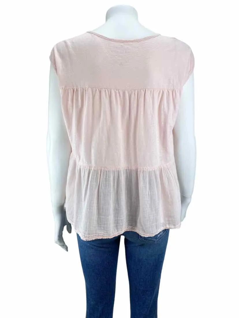 Velvet by Graham & Spencer, Women's Kirby Tiered Top, Pale Pink, Size M