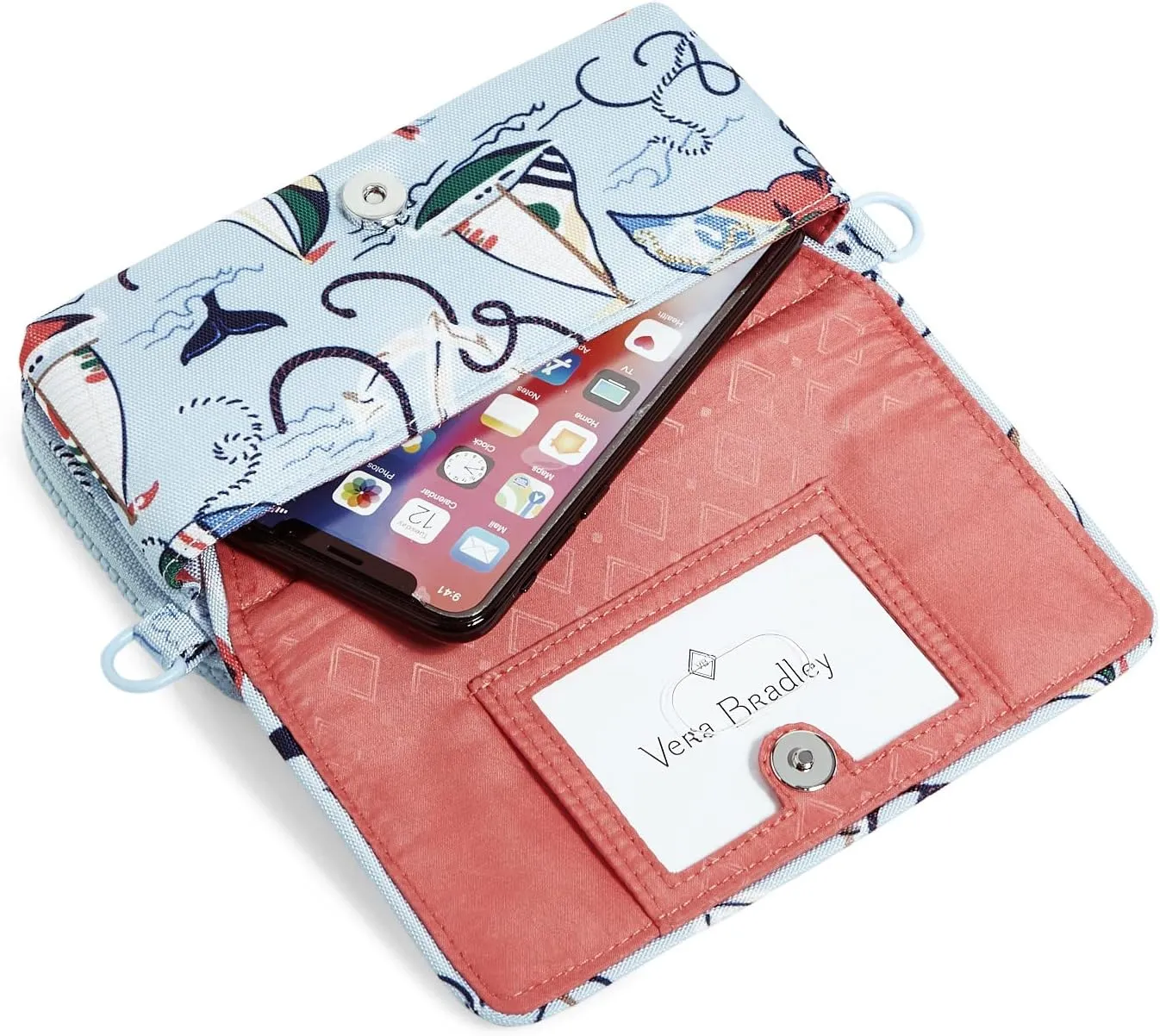 Vera Bradley Women's Recycled Lighten Up Reactive Compact Crossbody Purse with RFID Protection