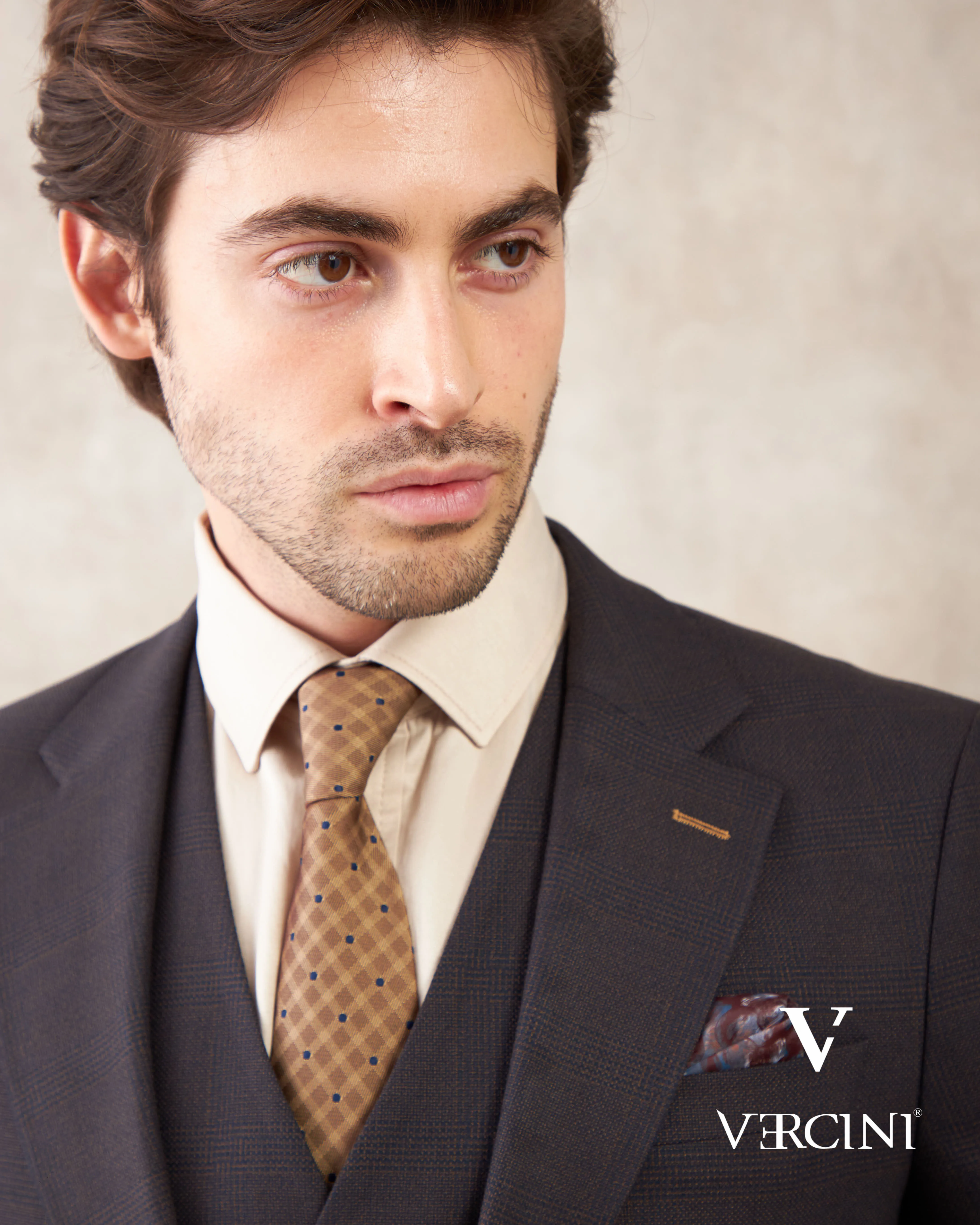 Vercini Milano Elegance Three-Piece Men's Suit