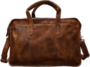 Vintage First Layer Leather Travel Briefcase