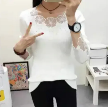 Women Stunning Slim Knitted Lace Patchwork Sweaters