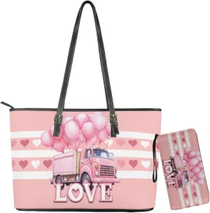 Women Tote Bags for Work Saddle Handbag Matched Zippered Wallet 2 Pcs