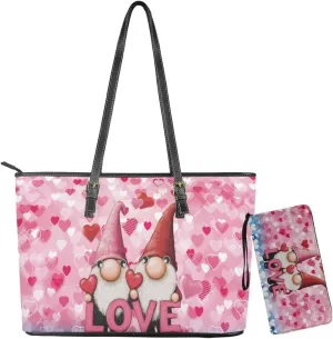 Women Tote Bags for Work Saddle Handbag Matched Zippered Wallet 2 Pcs