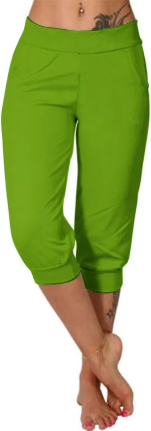 Women's Capri Sweatpants High Waisted Cropped Yoga Pants Stretch Lightweight Workout Bottom Outdoor Crop Trousers