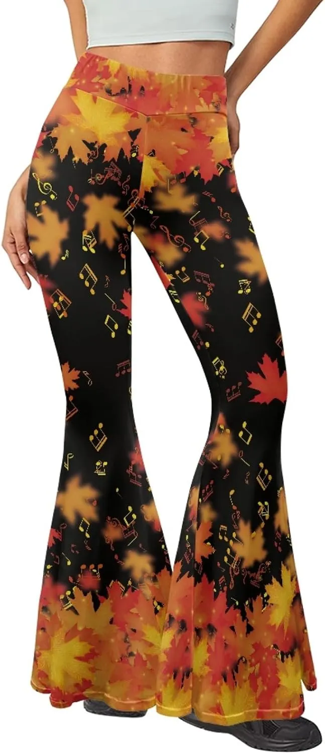 Women's High Waist Wide Leg Bell Bottom Yoga Flare Pants Trousers Tummy Control Stretch Yoga Pants