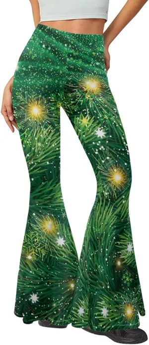 Women's High Waist Wide Leg Bell Bottom Yoga Flare Pants Trousers Tummy Control Stretch Yoga Pants