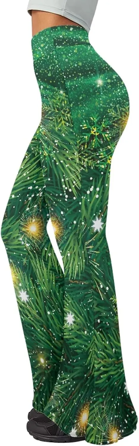 Women's High Waist Wide Leg Bell Bottom Yoga Flare Pants Trousers Tummy Control Stretch Yoga Pants