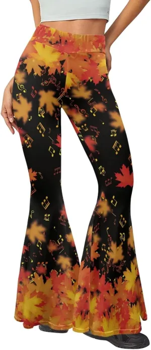 Women's High Waist Wide Leg Bell Bottom Yoga Flare Pants Trousers Tummy Control Stretch Yoga Pants