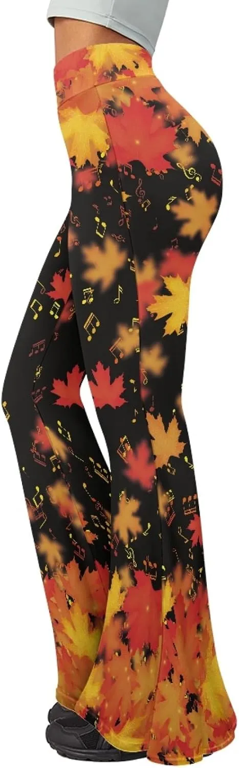 Women's High Waist Wide Leg Bell Bottom Yoga Flare Pants Trousers Tummy Control Stretch Yoga Pants