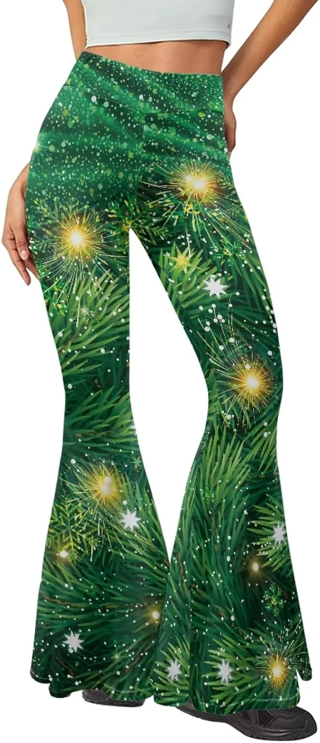 Women's High Waist Wide Leg Bell Bottom Yoga Flare Pants Trousers Tummy Control Stretch Yoga Pants