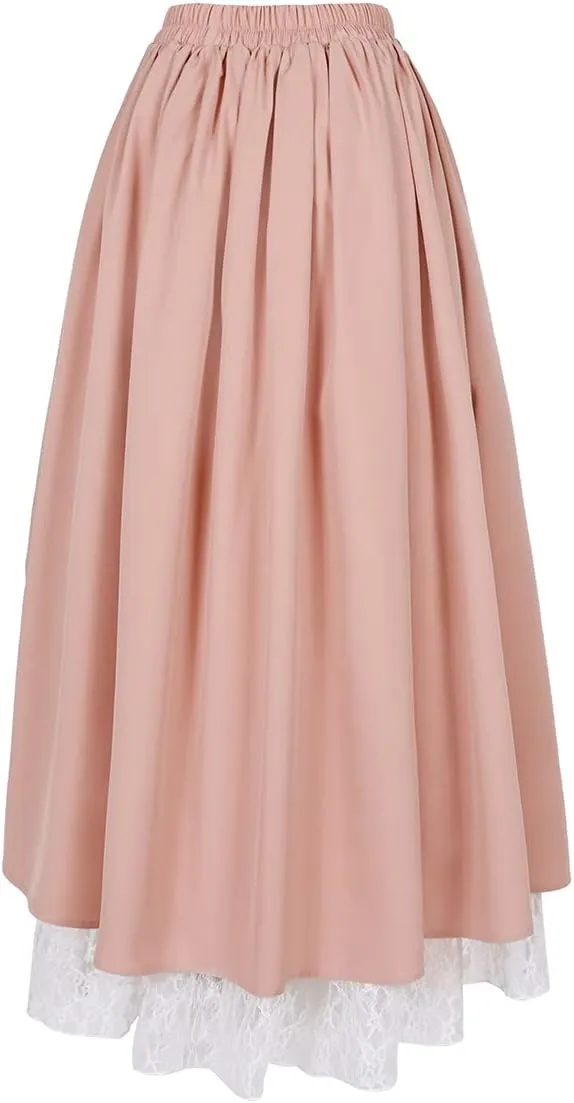 Women's Renaissance Skirts Double-Layer Maxi Long Skirt