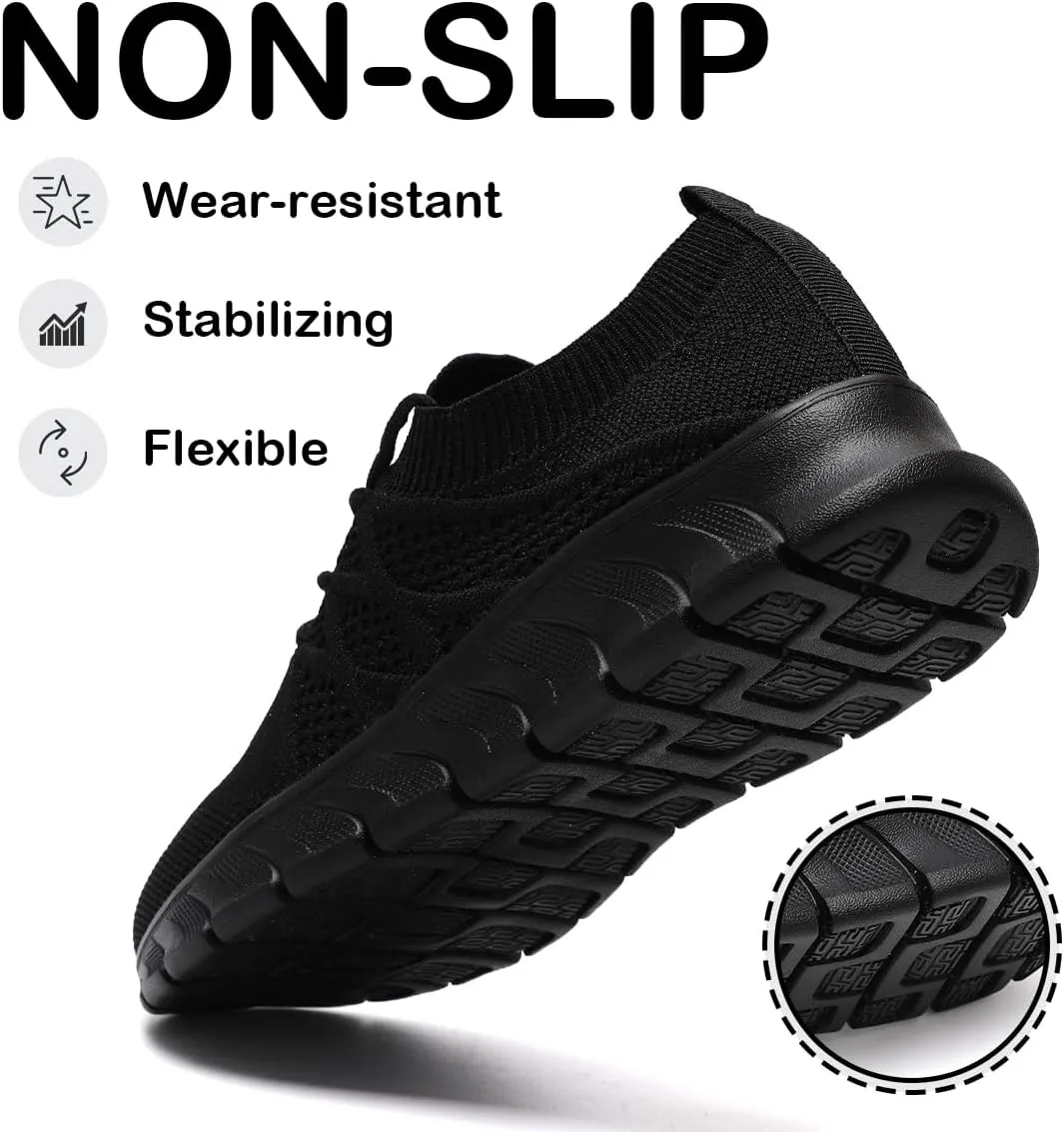 Womens Running Shoes Walking Tennis Sneakers Slip on Gym Sports Workout Jogging Mesh Breathable Lightweight Non Slip Comfortable Fashion