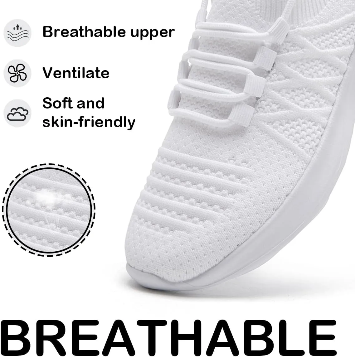 Womens Running Shoes Walking Tennis Sneakers Slip on Gym Sports Workout Jogging Mesh Breathable Lightweight Non Slip Comfortable Fashion
