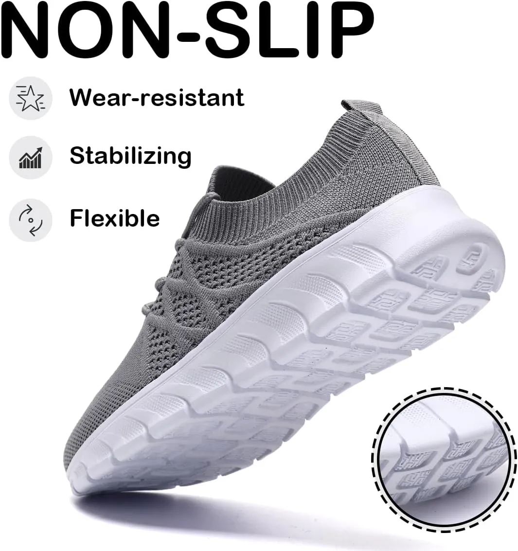 Womens Running Shoes Walking Tennis Sneakers Slip on Gym Sports Workout Jogging Mesh Breathable Lightweight Non Slip Comfortable Fashion