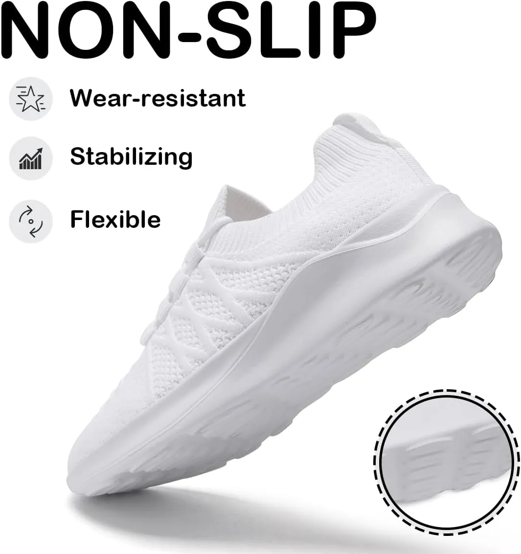 Womens Running Shoes Walking Tennis Sneakers Slip on Gym Sports Workout Jogging Mesh Breathable Lightweight Non Slip Comfortable Fashion