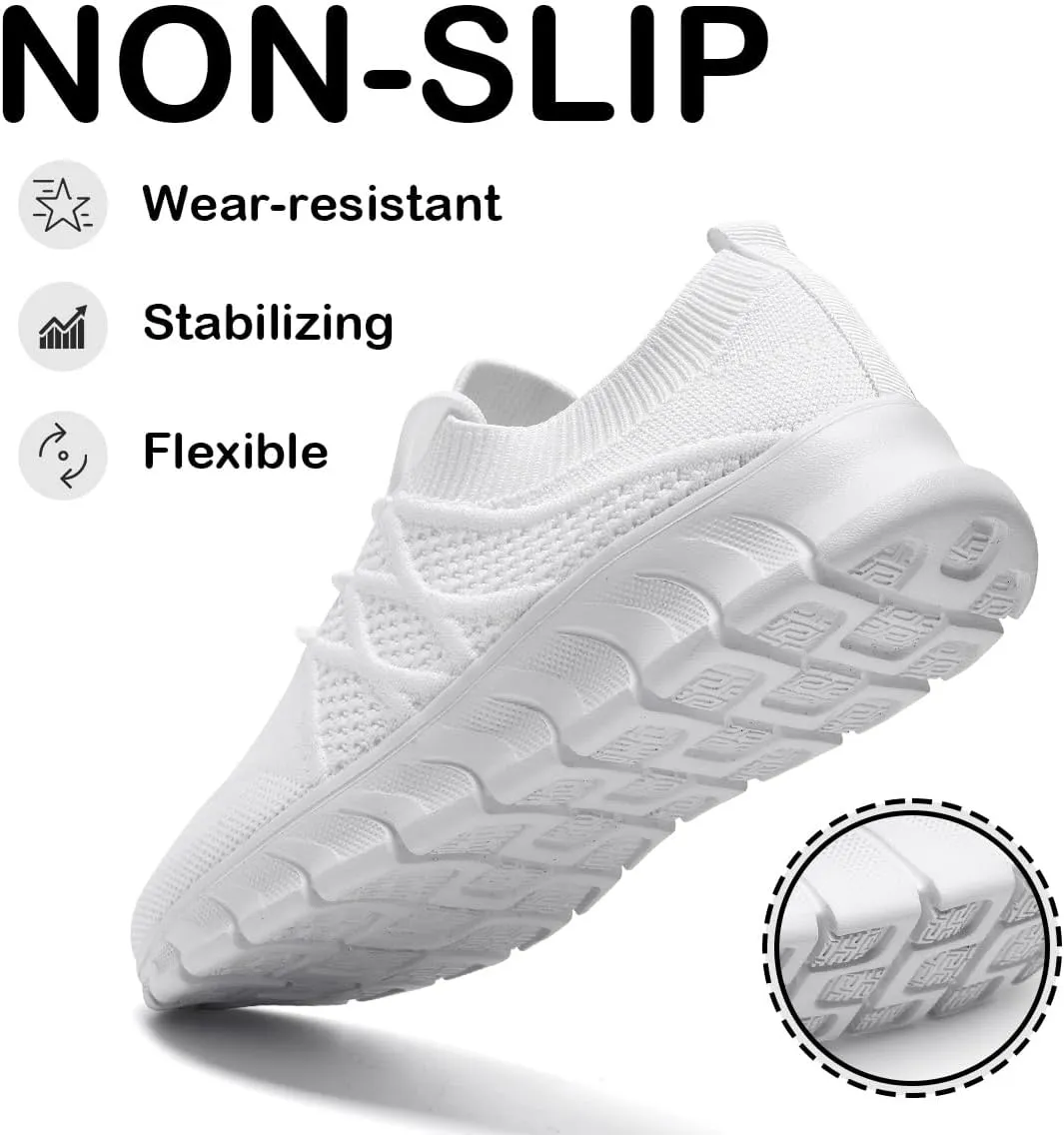 Womens Running Shoes Walking Tennis Sneakers Slip on Gym Sports Workout Jogging Mesh Breathable Lightweight Non Slip Comfortable Fashion