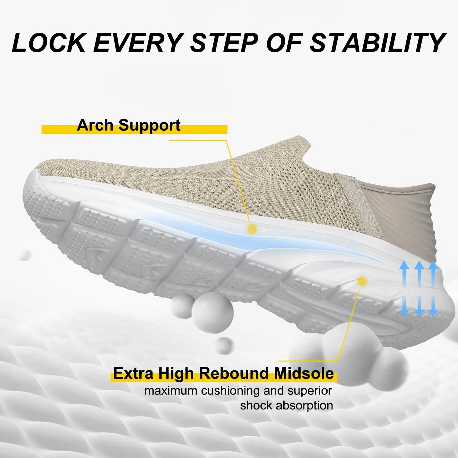 Women's Walking Shoes Slip On Sneakers Comfort Lightweight Non Slip Workout Gym Nurse Shoes