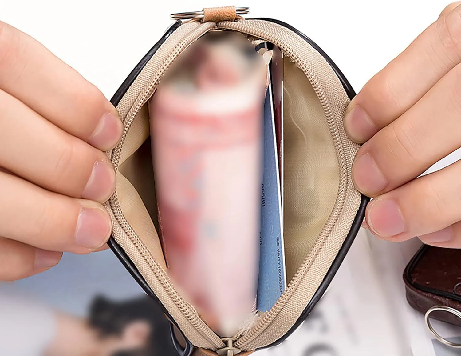 Women's Wallet Large Capacity Double Zip Ladies Card Phone Holder RFID Blocking Wristlet Leather Compact Wallet