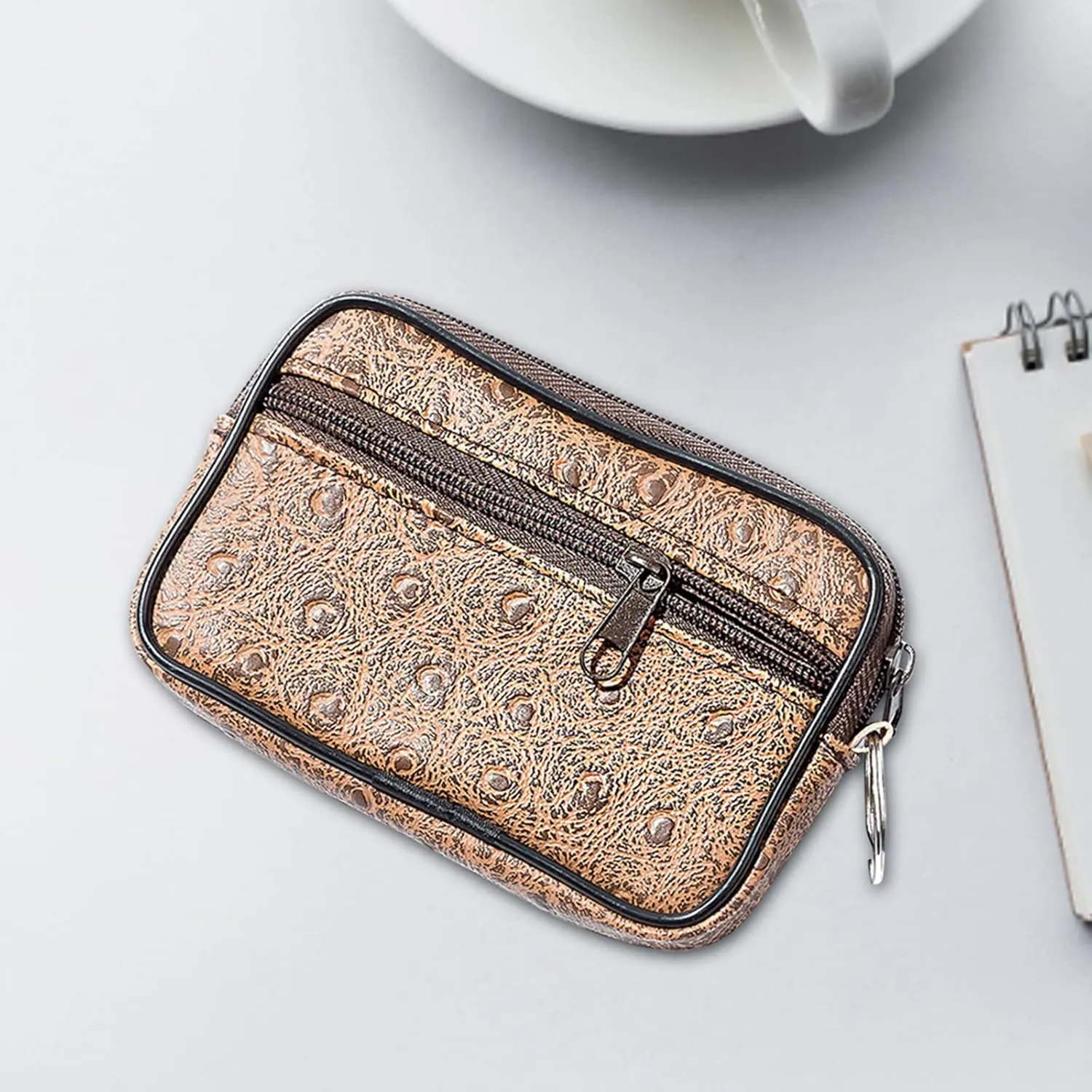 Women's Wallet Large Capacity Double Zip Ladies Card Phone Holder RFID Blocking Wristlet Leather Compact Wallet