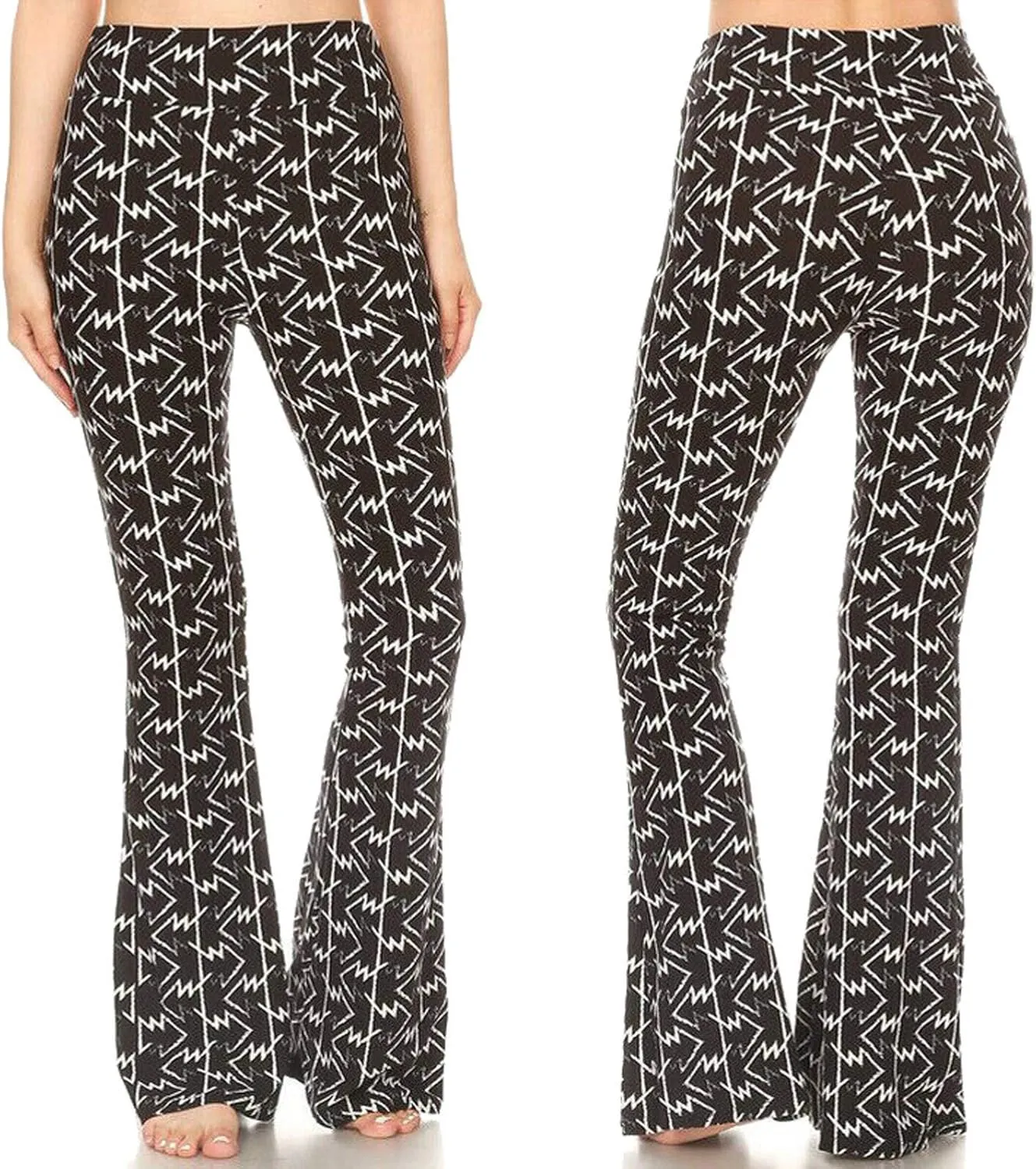 YOLAI Women's Stretch Flare Pants High Waist Palazzo Bell Bottom Trousers Yoga Workout Cropped Pants
