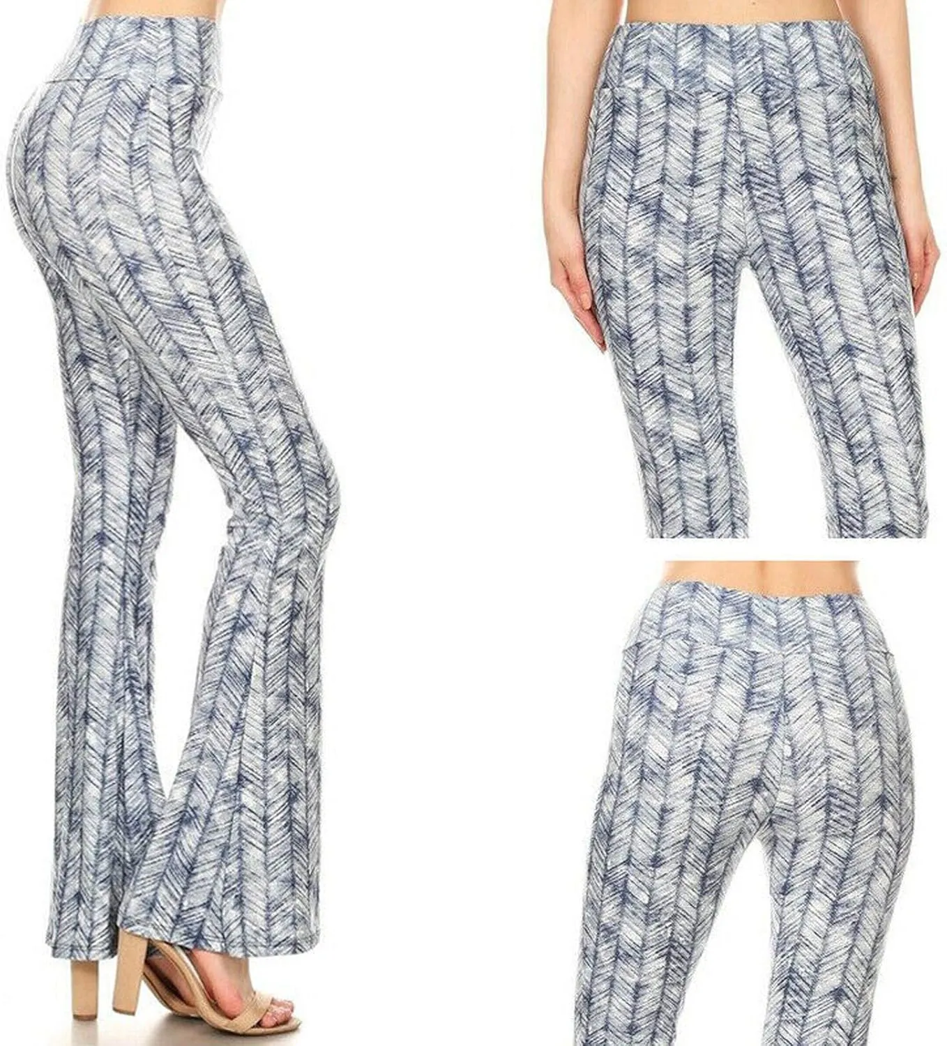 YOLAI Women's Stretch Flare Pants High Waist Palazzo Bell Bottom Trousers Yoga Workout Cropped Pants