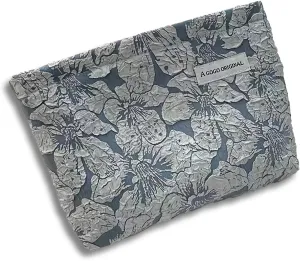 Zippered Cosmetic Travel Bag, Flower Makeup Bag, Toiletries Bag (Blue)