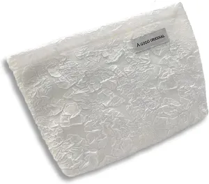 Zippered Cosmetic Travel Bag, Flower Makeup Bag, Toiletries Bag (White)